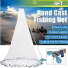 8ft Fishing Cast Net Bait Easy Throw Hand Cast Strong Nylon Mesh 3 8in Mesh Size