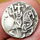 Shahi Kings - Silver Drachm -  samanta Deva   - Bull   Horseman 800 - 1026 Ad