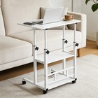 3 Tier Rolling Laptop Desk Adjustable Notebook Computer Stand Bed Sofa Table