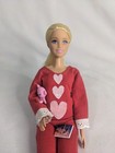 New Handmade Ooak Barbie Pajamas Red Pink Hearts With Book And Teddy Bear 