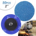 50pcs 2 Inch 36 Grit Zirconia Roll Lock Die Grinder Quick Change Sanding Discs