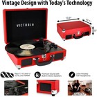 Victrola Vintage 3-speed Bluetooth Portable Suitcase Record Player With Built-in