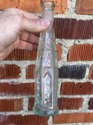 Antique Unusual Cathedral 6-sided 3 Row Window   Dot Blown Pepper Sauce Bottle