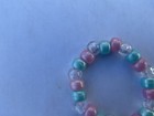Pink And Blue Cotton Candy With See-through Beads  Homemade No Clasp
