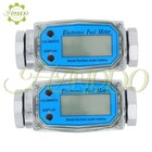 2pcs 1inch Digital Turbine Flow Meter 2 6-26 Gpm Npt Thread With Lcd Display