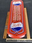 Pepsi Cola Vintage Sign Missing Thermometer 27     Metal Bottle Cap Red White Blue