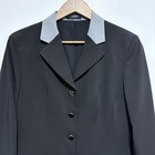 Rj Classics Horseback Riding Show Coat Black Womens 6r Gray Lapel Equestrian