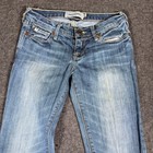 Abercrombie Kids Girls 12 Slim Flare Jeans Medium Wash Blue Low Rise Stretch