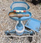 Vintage 1940   s Genuine Taylor Tot Baby Stroller Walker Scooter Buggy Blue White