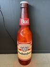 Working 3ft X 9  Budweiser Hard Plastic Lighted Bottle Sign Beer Vintage 1970s