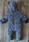 Nautica Quilted Zip Sherpa Lined Snowsuit Bunting Blue Infant 3 6 Month