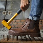 Non Slip Men s Steel Toe Work Boots Construction Waterproof Leather Safety Shoes