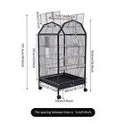 Black Rolling Bird Cage Wrought Iron Top Open Large Parrot Cage W rolling Stand