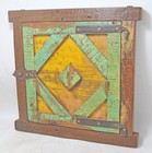 Antique Wooden Wall D  cor Window Panel Frame Original Old Hand Crafted Painted