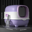 Extra Large Covered Cat Litter Box With Flip-down Lid - Odor-control  Easy-clean