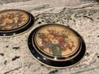 Peter Watson Studio Round Convex Glass Framed Art Picture Floral Set