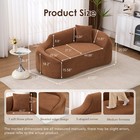 Modern Curved Chaise Sleeper Sofa Couch  Chenille Loveseat  Living Room Bedroom