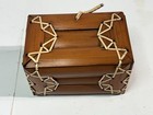 Vintage Handcrafted Bamboo Numi Rattan Tea Artisan Box Q