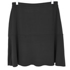 Susan Graver Skirt Womens Small Black Stretch Waist Faux Wrap Knee Length Career