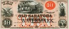Schuylerville Ny - Bank Of Old Saratoga  10 Obsolete Currency Sheet Repro Battle