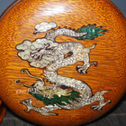 Old Collection Rosewood Inlaid Auspicious Dragon Colored Shell Jewelry Box