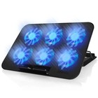 6-fan Cooler Laptop Cooling Pad Usb Stand Quiet Led Light Radiator Pc Notebook
