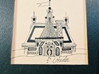 Vintage 1970s Outsider Art Original Pen   Ink Drawing Whimsical Gothic House
