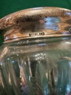 Antique Sterling Silver   Cut Crystal Dresser Jar Art Nouveau Signed 