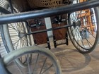 Antique Manual Wheelchair Wood Cane Back Adjustable Footrests 4 Wheels Adult