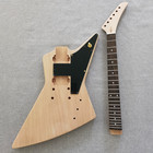 Diy  6 String Electric Guitar Kit Mahogany Body Maple Neck Black Pickguard 22f
