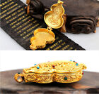 Blessed Gold Gilt Ten Powers Protective Kalachakra Pendant Gau Prayer Box 