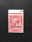 King George V Gb 1d Specimen Sg 357 N16s  1  Mh Unperforated With Top Margin Vf