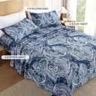Paisley Sheet Set 4 Piece Paisley Pattern Navy Blue Bed Sheet King Navy Paisley