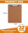Clipboards  Herkka 32 Pack Hardboard Office Clipboards Low Profile Clip Stand   