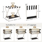 Fully Assembled Luggage Rack  26 77  Folding Suitcase Stand With Storage Shel   