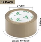 Brown Packing Tape Refills  Heavy Duty 12rolls With 1 Dispenser For Packaging 