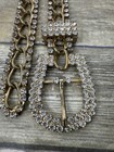 Vintage Gold Plated Rhinestones Belt Size 32-36 Bling Retro 