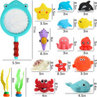 16pcs Bath Toys  Baby Kids Floating Animal Toys Pool Toy Set Fishing Ne