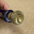 Victorian Vintage Cobalt 5  Glass Brass Double Ended Perfume Scent Bottle