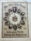 Wwi War  Rare Original Antique Poster Clock Face Wilson Liberty Democracy 1918