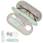Travel Eyeglass Case   Contact Lens Box - Double-sided Portable 2-in-1 Holder