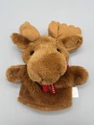 Moose Hand Puppet Plush 8    Stuffed Animal W  Canada Ribbon Bow