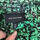      Who What Wear Green   Black Floral Blouse Xs     Flutter Ruffle Detail