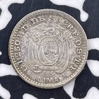 1893 Ecuador 1 2 Sucre Lot f1884 Silver 