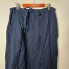Flax Size S 100  Linen Navy Tie Wrap Button Maxi Skirt Lagenlook