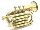 Antique Pocket Trumpet Bugle Flugel Horn Brass Delight Mouthpiece Nautical Gift