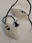 Vtg Halloween Melted Popcorn Plastic 5 Large Ghost String Lights 7ft