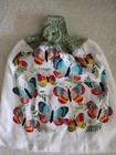 Hand Crocheted Kitchen Dish Towels Butterflies Set Of 2 New Hand Made