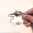 Vintage Navajo Dogwood Sterling Silver Cuff Bracelet Hand Made 