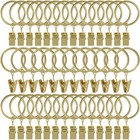40 Pack Metal Curtain Rings With Clips  Drapery Clips With Rings  Drapes Rings